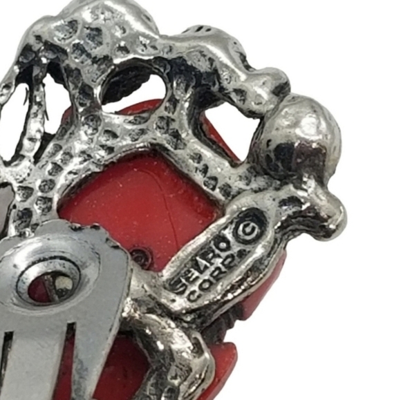 PAUL SELENGER DESIGNER RARE OKINA MASK STATEMENT CLIP ON EARRINGS - Picture 5 of 5